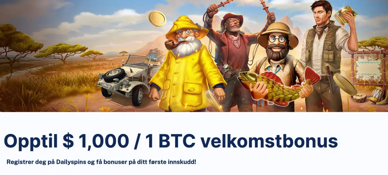 dailyspins casino norge bonus