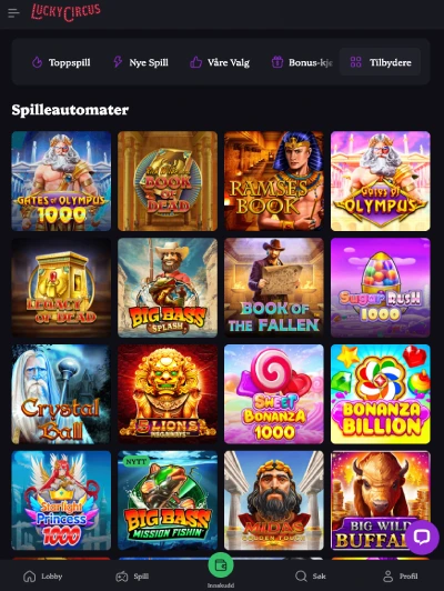 luckycircus casino norge spill