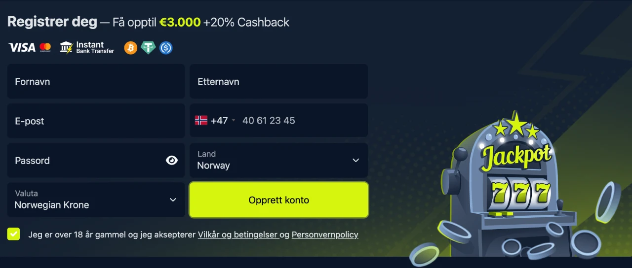 winzter casino norge registrering