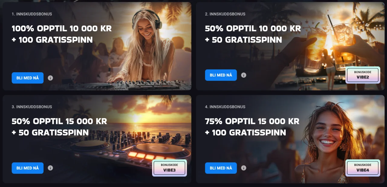 luckyvibe casino norge bonus